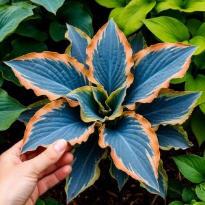 Хоста Океан Вью купить по цене от 960р. в интернет-магазине «Посадика» с доставкой почтой в в Малоярославеце и по всей России – [изображение №1].